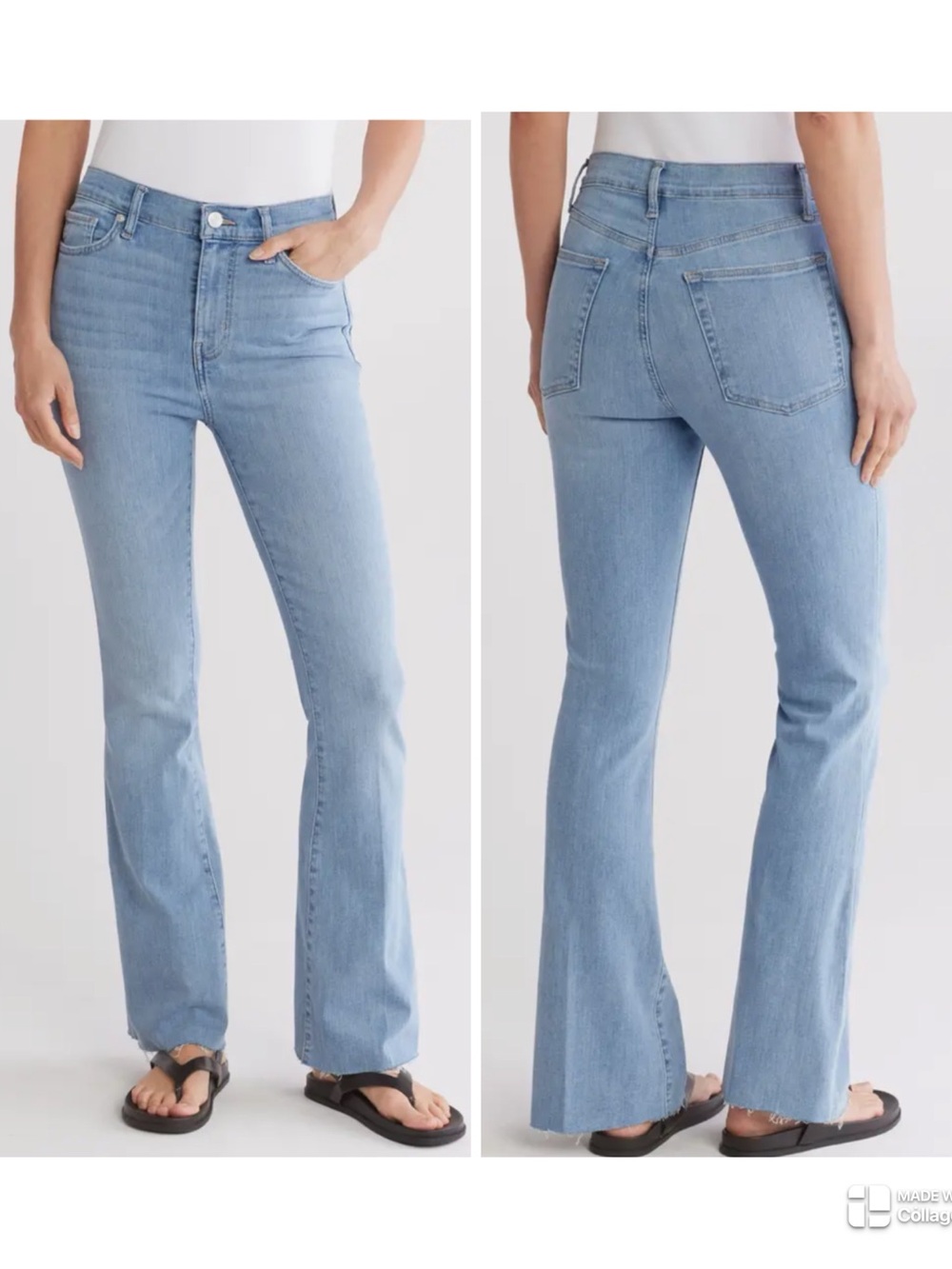 Frame Le Easy High Waist Raw Hem Flare Jeans